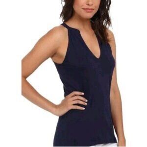 Lilly Pulitzer Arya Tank in True Navy Pima Cotton Sz XS